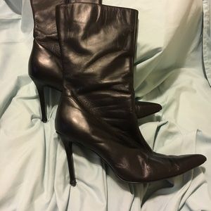 Colin Stuart Mid-High Leather Stiletto Boots
